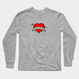 Cupid's Arrow And Red Heart Typography Long Sleeve T-Shirt